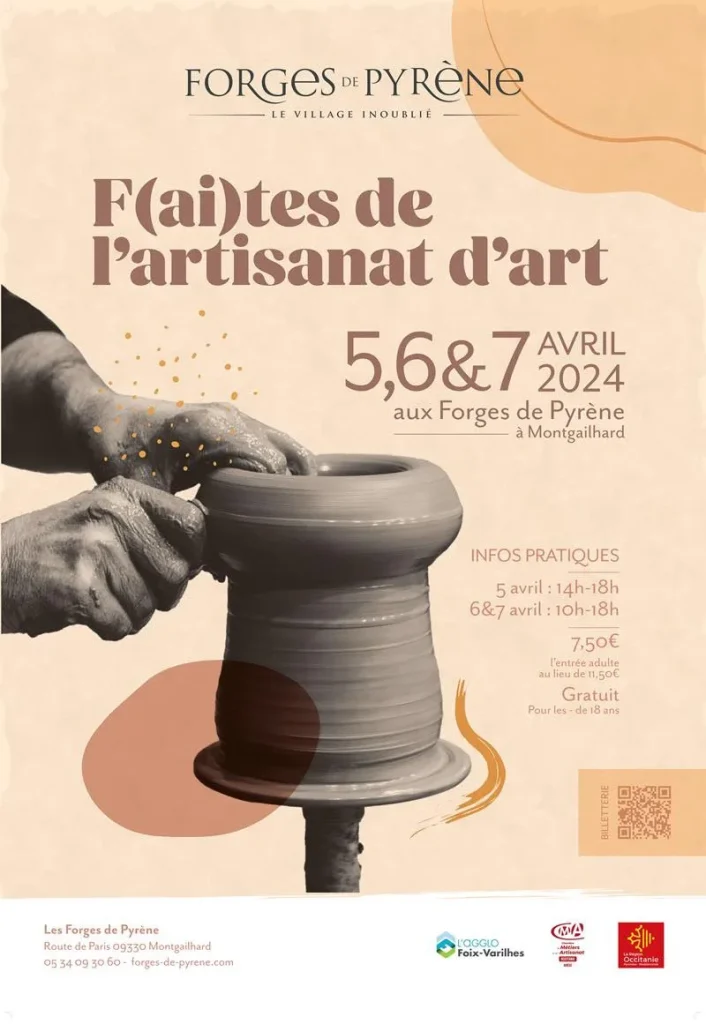 F(ai)tes poster of artistic crafts at the Forges de Pyrène