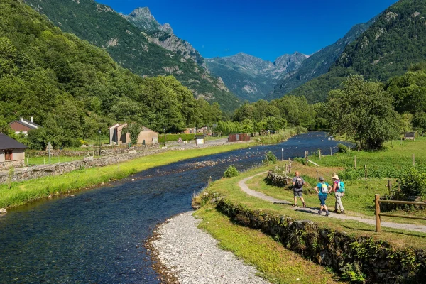 Dorf Orgeix in den Ariège-Pyrenäen