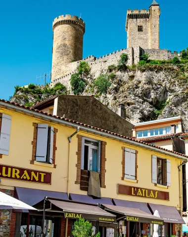 Restaurant aan de voet van het kasteel van Foix