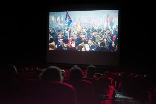 Diffusion d'un film lors du festival Résistances