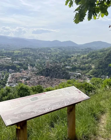 Uitzicht op Foix vanaf de Pech-terrassen